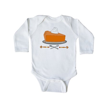 

Inktastic Thanksgiving Pumpkin Pie with Fork and Spoom Gift Baby Boy or Baby Girl Long Sleeve Bodysuit