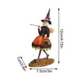 thumbnail image 2 of Halloween Decoration Witch Statue Witch with Broom Figurine Resin Desktop Ornaments Garden Shelf Tabletop Craft Party Supplies Fall Farmhouse Decor Cute Office Decor Autumn, 2 of 3