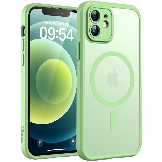 Funda magnética TOCOL 3 en 1 para iPhone 12 6.1, color verde claro