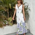 thumbnail image 6 of Hydrangea Purple Floral Sleeveless Dress Summer Women Clothes Dress for Pregnant Women Dresses, 6 of 9