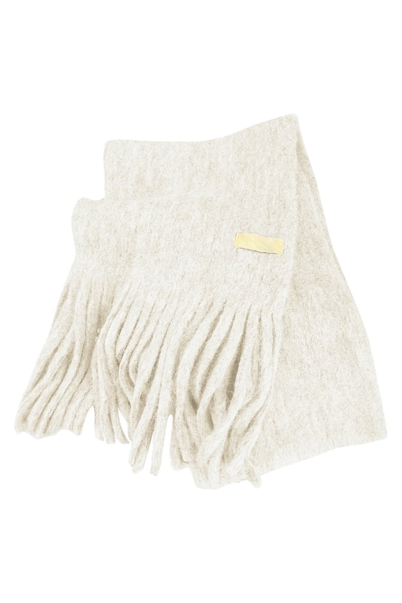 Blend Knit Scarf for Elegant Long Fringe Winter Wrap Soft Warm Everyday Comfort,Size:One Size