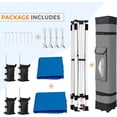 thumbnail image 3 of EAGLE PEAK 10 x 10 ft Commercial Easy Center Push Pop Up Canopy Tent Instant Marketplace Canopies with 1 Zippered Removable Side Wall and Wheeled Roller Carry Bag, Bonus 4 Sand Bags, Blue, 3 of 6