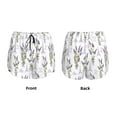 thumbnail image 5 of Picia Lavender Flowers Pattern Women's 2 in 1 Athletic Running Shorts High Waisted Workout Casual Gym Sweat Shorts with Comfy Liner Zipper Pockets-, 5 of 9