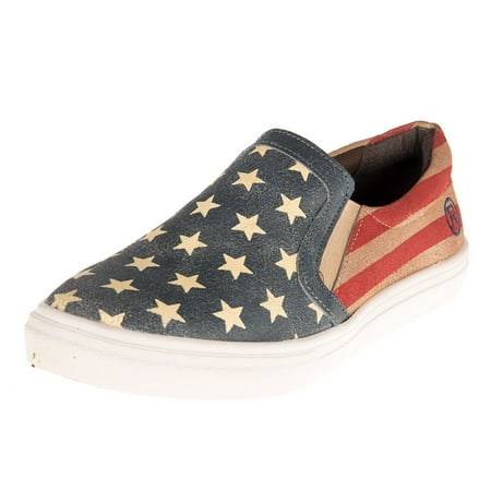 Ladies Slip Ons - Roper Footwear Womens Ladies Flag Slip Ons