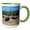Green/White, variant on 3drose, Bison, Bison Bison, Grand Teton National Park, Wyoming, 15oz Mug