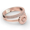 thumbnail image 2 of Beautiful Boho & hippie 2.10 Carat Round Cut Antique Morganite And Diamond Moissanite Engagement Ring, Floral Halo Wedding Ring, Two Matching Band in 10k Solid Rose Gold, Bridal Rings, Gift For Her, 2 of 4