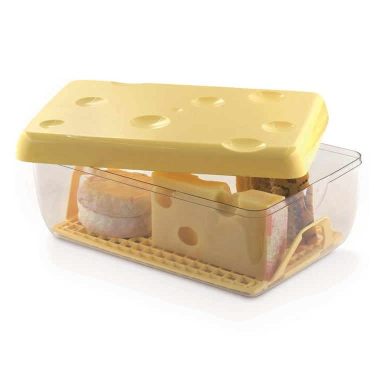 2 Pcs Cheese Crisper Keeper Fridge Container Small Box Refrigerator