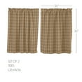 thumbnail image 3 of VHC Brands Farmhouse Kitchen Window Curtains-Sawyer Mill Tan Tier Pair, 36x36, Charcoal Black, 3 of 8