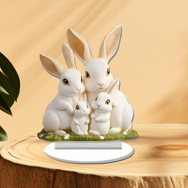 Centro de mesa de adornos de acrílico decoración de pascua única 2d plano para fiestas festival de escritorio de granja para casa