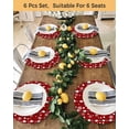 thumbnail image 4 of 15 Inch Round Placemats Set of 6, Christmas Snowman Red Non Slip Heat Insulation PP Table Mats, Winter Snowflakes Xmas Retro Washable Place Mats for Kitchen Dining Party Table Decor, 4 of 7