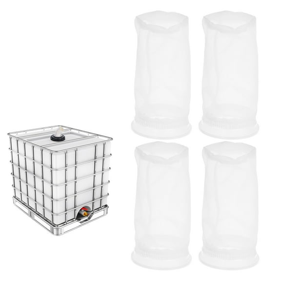 190mm Washable IBC Tote Lid Filter Nylon Fine Mesh Strainer White 4 Pack