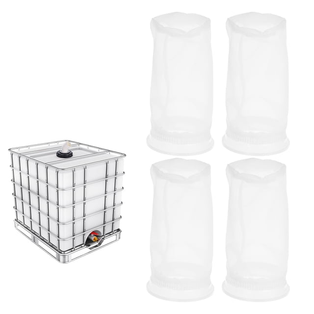 Filtro de tapa de IBC Tote de 190 mm, colador de malla fina de nylon, blanco, paquete de 4