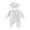 White, variant on Loicainy Newborn Infant Girl Fall Romper 3 6 Months Ruffled Trim Long Sleeve Bodysuit and Hat 2 Pcs Set