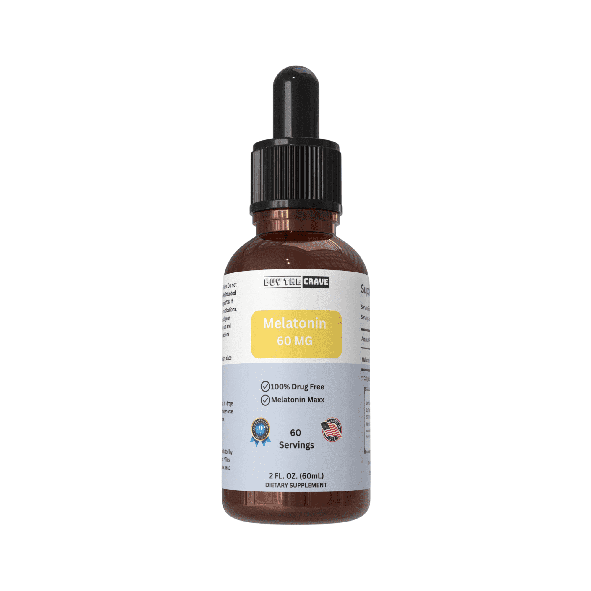 High-Potency Extra Strong Melatonin Drops – 60mg per Serving – Natural Sleep Support – Fast-Acting Liquid Formula – 2 fl oz Dropper Bottle – Non-GMO, Vegan, Sugar-Free