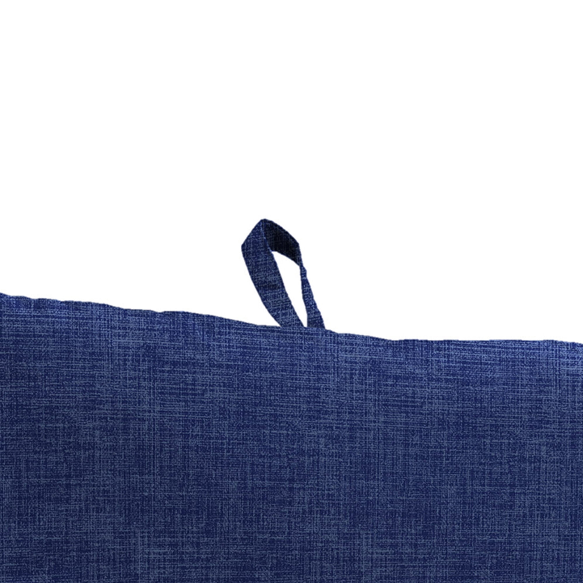 Jordan Manufacturing 44" x 21" Celosia Indigo Blue Crosshatch Rectangular Outdoor Chair Cushion with Ties and Hanger Loop