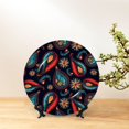 thumbnail image 6 of Balery Paisley1 Print Bone China Decorative Plate Ceramic Dinner Plates Art Crafts with Display Stand-7in, 6 of 6