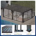 thumbnail image 2 of 12'×20' Outdoor Louvered Pergola, Aluminum Outdoor Louvered Pergola Patio with Adjustable Roof for Outdoor Deck, Backyard, Garden (10x20FT with Curtain), 2 of 6