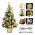 thumbnail image 4 of 18" Christmas Table Decorations Lighted Mini Tree, DIY Artificial Small Christmas Tree with Pine and Star, Perfect for Desktop Table Home Kitchen Dinning Hall Holiday, 4 of 6