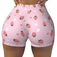 thumbnail image 2 of Picia Floral Strawberr Printed Workout Shorts for Women Seamless Scrunch Butt Lifting High Waisted Yoga Gym Booty Running Moisture-wicking Short Pants-Large, 2 of 9