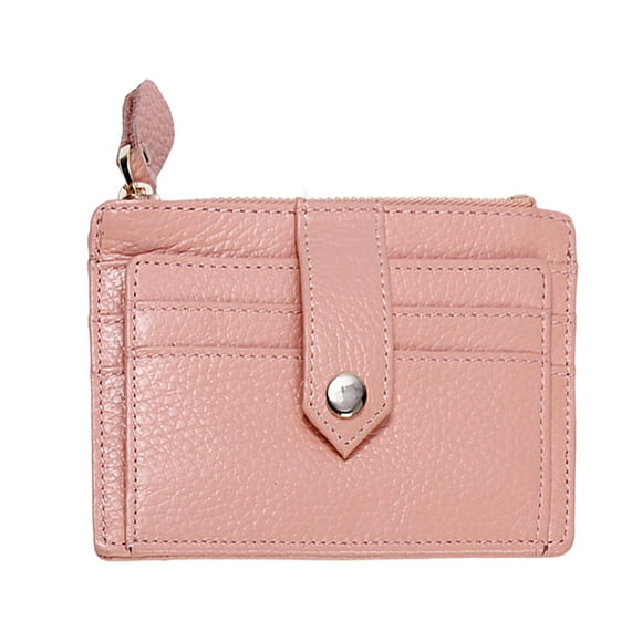 YOUSNH Fashion Autumn Women Purse Ultra Thin Short Compact Multi Card Wallet Zipper Card Buckle Design Wallet Pink