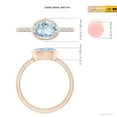 thumbnail image 5 of ANGARA Natural Bezel-Set Oval 1 ct Aquamarine and Diamond Ring in 14K Rose Gold for Women (Size-8x6mm) | March Birthstone, Birthday, Anniversary, Jewelry Gift for Women | Natural Aquamarine Ring, 5 of 10