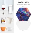 thumbnail image 4 of KLL Drink Coasters Set Hexagon of 4,PU Leather Absorbent Coasters Set Decorative Coffee Cup Coasters Housewarming Gift for Home Decor-Starry Sky Turtle, 4 of 5