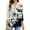 Black, variant on LEAVINGSUO Womens Tops Long Sleeve Clearance Fashion Woman V Neck Three Quarter 3/4Sleeve T Shirt Printing Blouse Tops Sweatshirt