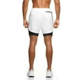 thumbnail image 2 of Zaldita Mens 2 in 1 Sport Shorts Cycling Biker Shorts Quick Drying Boyshorts Swim Trunks Beachwear White L, 2 of 7