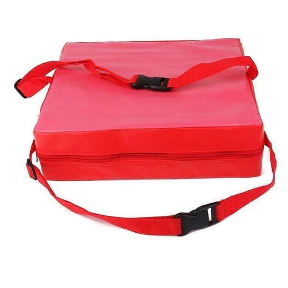 Faux Leather Children Kids Dining Chair Booster Cushion Baby Seats (Red)