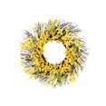 thumbnail image 4 of Corona de flores amarillas, corona de primavera y verano, corona artificial colgante para puerta principal, granja, vacaciones, celebración, boda, 4 of 9