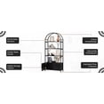 thumbnail image 2 of 71" Arched Bookshelf with Doors - Industrial Black Bookcase, Sturdy Metal Frame & E1 Shelves, Freestanding Storage Unit for Living Room/Office, 2 of 12