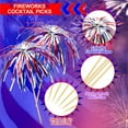 Cocktails 4.7 Inch Fireworks Design Red White And Blue Firework Picks
