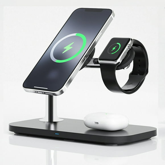 3 in 1 Qi 15W Magnetic Wireless Charger - Compatible with MagSafe for iPhone 12/13/Pro/Max/Mini