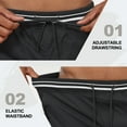 thumbnail image 4 of QPNGRP Men's Zipper Pocket Quick Dry Shorts Drawstring Elastic Waistband Casual Shorts Black 30, 4 of 6