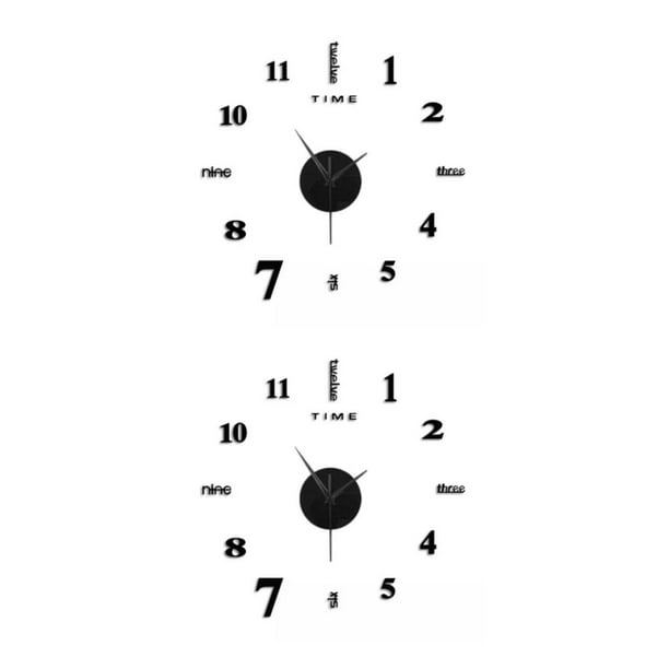 Toystoory Reloj de pared electrico Reloj de pared de acero inoxidable Relojes de restaurante Decoracion Negro 2Conjunto Bodega Aurrera en linea