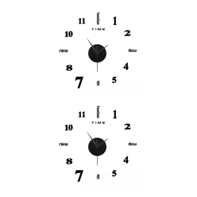 Reloj de pared Toystoory eléctrico Acero inoxidable Negro 2Conjunto