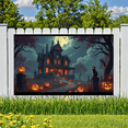 thumbnail image 6 of Halloween Theme Haunted House Design Spooky Black Cat Jack O Lantern Banner for Halloween Party Decoration Outdoor Indoor, 6 of 9