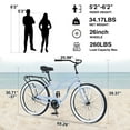 thumbnail image 5 of Single Speed Bicycles 26"Inch,Steel Frame, Wide Wheels for Stability, Rear Coaster Brakes,Multiple Colors Men's Beach Cruiser Bike , 5 of 5