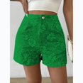 thumbnail image 2 of Summer Floral Jacquard Shorts for Women High Waisted Wide Leg Pants Casual Fashion Jeans with Pockets, 2 of 6