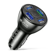 Tissouoy 4 Ports USB Type-C PD 20W Mobile Phone Car Charger Auto Fast Charging Adapter