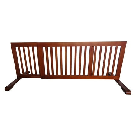 Free Standing Step Over Gate - 39.8"-72" - Light Oak