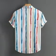 thumbnail image 4 of Fashion YLSDY Men's Short Sleeve Striped Shirts Casual Button Down Summer Fashion Beach Shirts Hawaiian Shirts for Men Yellow M, 4 of 7