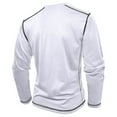 thumbnail image 4 of Xzbqbs Mens Henly Long Sleeve Shirts Slim Fit Button Down Casual Pullover Tops Fashion Lightweight Crew Neck Color Block Shirts, 4 of 6