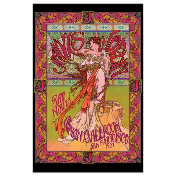 Janis Joplin - Music Poster (Bob Masse Art - Avalon Ballroom, San Francisco 1967) (Size: 24" x 36")