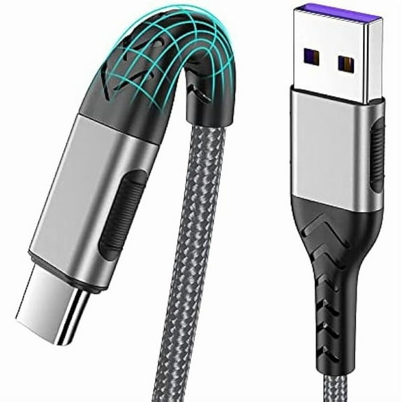 USB C Cable, Upgarded 2Pack 10ft Fast USB Type C Charging Cable for Android/Phone/Pad/Laptop, Type C Charger Braided USB Cable Compatible withi Phone 16/15/Pro/Plus/Max/Sam.Sung-Silver