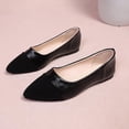 thumbnail image 4 of Ladies 2026 Summer Flat Shoes Solid Color Retro Low Cut Soft Sole Slip On Lightweight Cushioned Orthopedic Arch Support Wide Toe Box Comfort Walking Daily Footwear Black 41, 4 of 9