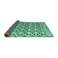 thumbnail image 2 of Ahgly Company Indoor Round Abstract Turquoise Blue Modern Area Rugs, 5' Round, 2 of 4
