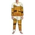 thumbnail image 3 of Cauagu Western Cowboy Ranch Print Men's Long-Sleeve Pajama Set,Soft Button-Front 2Pjs for Men Long Sleeve Men’s Sleepwear-X-Large, 3 of 7