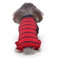 thumbnail image 4 of Dog Pajamas Cotton Lightweight Stretchable Jumpsuit 4 Legs Strip Pet Puppy Cat Pajamas, 4 of 9