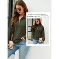 thumbnail image 6 of Xuanfei Women Zip Up V Neck Drawstring Hem Long Sleeve Sweatshirt, 6 of 7